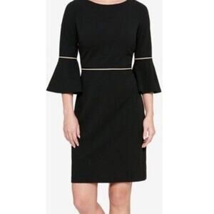 Tommy Hilfigire Black Long Sleeve With Gold Accent size 18 Bell Sleeves